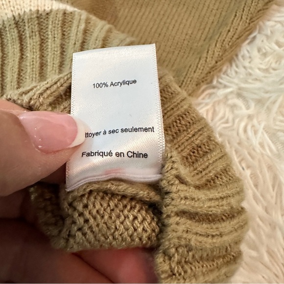 LUSH Colorblock Chunky Knit Sweater | Size Small | Retro Earth Tones - Picture 12 of 12